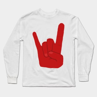 Red Hand of Rock Long Sleeve T-Shirt